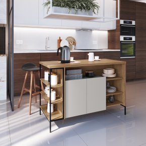 01 mesa bancada ilha industrial gourmet 2 portas mel arenas