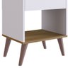 13 mesa de cabeceira e mesa de apoio com gaveta retro branco e mel