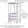 03 closet industrial 3 gavetas com cabideiro branco