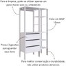 04 closet industrial 3 gavetas com cabideiro branco