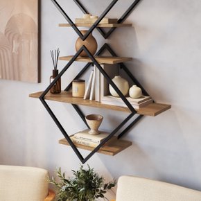 08 prateleira industrial flutuante diamante grande