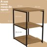 02 mesa de apoio industrial com 3 prateleiras canela branco