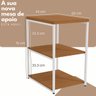 09 mesa de apoio industrial com 3 prateleiras canela branco