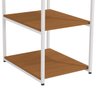 14 mesa de apoio industrial com 3 prateleiras canela branco