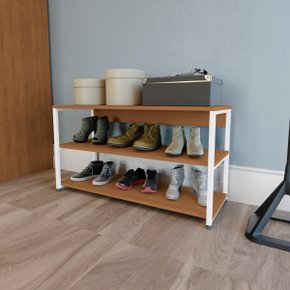 03 sapateira industrial 3 prateleiras canela branco