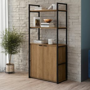 10 estante industrial de madeira com 5 prateleiras