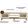 05 rack bancada charlotte para tv 75 pinho off white