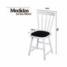 04 kit 2 cadeiras de madeira na cor branco fosco estofadas dalas cinza