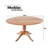 07 mesa de jantar 4 lugares redonda de madeira macica milena natural