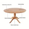 08 mesa de jantar 4 lugares redonda de madeira macica milena natural