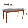 09 mesa de jantar 6 lugares de madeira e mdf dalas imbuia