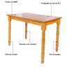 06 mesa de jantar 4 lugares retangular de madeira e mdf dalas branco fosco