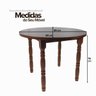 03 mesa de jantar 4 lugares redonda de madeira e mdf dalas imbuia