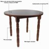 04 mesa de jantar 4 lugares redonda de madeira e mdf dalas imbuia