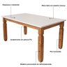 09 mesa de jantar 6 lugares retangular de madeira e mdf corona cera mel branco fosco
