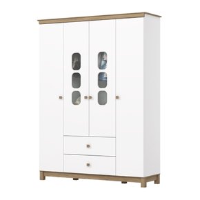 01 guarda roupa infantil 4 portas e 2 gavetas aconchego branco jequitiba hp
