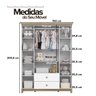 02 guarda roupa infantil 4 portas e 2 gavetas aconchego branco jequitiba hp