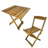 03 conjunto mesa de madeira com 2 cadeiras dobraveis vereda