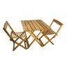 04 conjunto mesa de madeira com 2 cadeiras dobraveis vereda