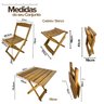 02 conjunto mesa de madeira com 4 cadeiras dobraveis vereda
