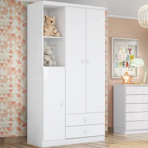 01 guarda roupa infantil 3 portas 2 gavetas bala de menta
