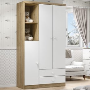 08 guarda roupa infantil 3 portas 2 gavetas bala de menta