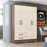 01 guarda roupa solteiro 4 portas 2 gavetas briz