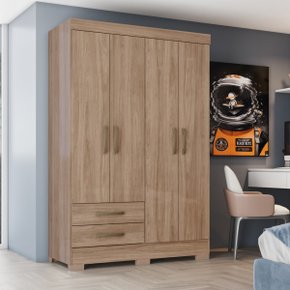 08 guarda roupa solteiro 4 portas 2 gavetas briz