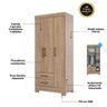 07 guarda roupa solteiro 3 portas e 2 gavetas briz