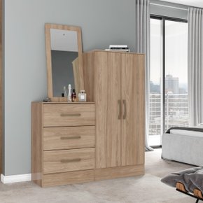 15 comoda com espelho 2 portas 3 gavetas briz