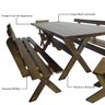 125 conjunto mesa madeira macica para churrasco mesa 4 bancos