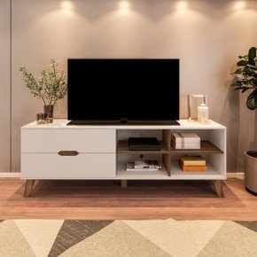 01 rack verona aparador bancada para tv 75 off white pinho