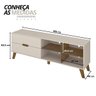 02 rack verona aparador bancada para tv 75 off white pinho