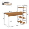 19 mesa escrivaninha industrial office c estante e prateleiras canela branco