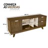 29 rack para tv ate 65 michigan com 2 gavetas e 4 nichos off white carvalho