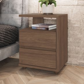 15 mesa de apoio e cabeceira 2 gavetas chanfradas campeche branco