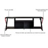 09 rack para tv 60 polegadas industrial gamer com rgb 2 portas preto mel