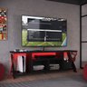 13 rack para tv 60 polegadas industrial gamer com rgb 2 portas preto mel