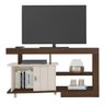 14 rack royal para tv 50 com 3 nichos e 1 porta amendoa off white