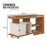 16 rack royal para tv 50 com 3 nichos e 1 porta amendoa off white
