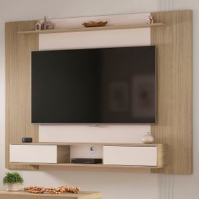 15 painel nevada tv 75 com prateleira e 2 portas pinho preto