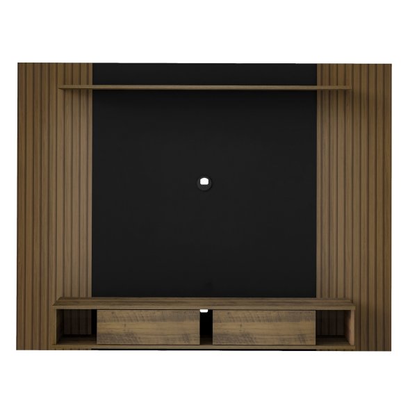 25 painel nevada tv 75 com prateleira e 2 portas pinho preto