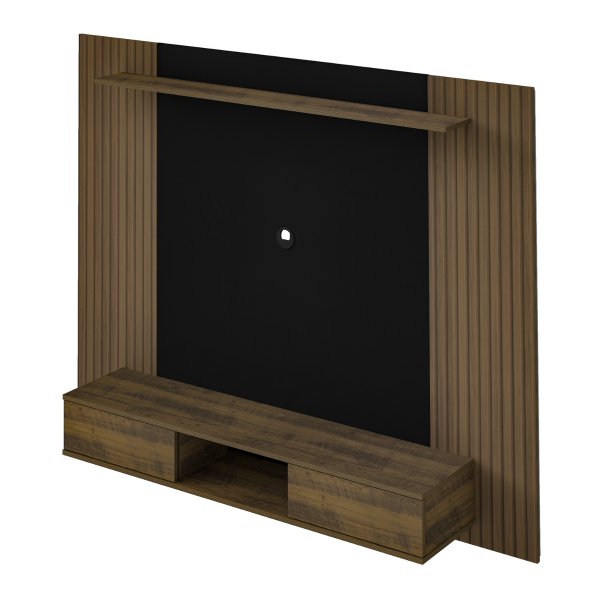 27 painel nevada tv 75 com prateleira e 2 portas pinho preto
