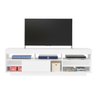 06 rack treviso para sala tv 75 com 6 nichos prateleira e porta branco