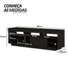 12 rack treviso para sala tv 75 com 6 nichos prateleira e porta branco