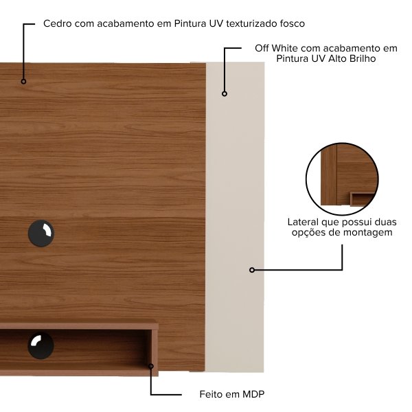 10 painel cine para tv 47 com nicho pinho off white