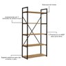 18 estante de livros estilo industrial metal e madeira organizador 150x72cm canela branco