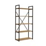 20 estante de livros estilo industrial metal e madeira organizador 150x72cm canela branco