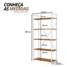 24 estante de livros estilo industrial metal e madeira organizador 150x72cm canela branco