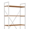 28 estante de livros estilo industrial metal e madeira organizador 150x72cm canela branco
